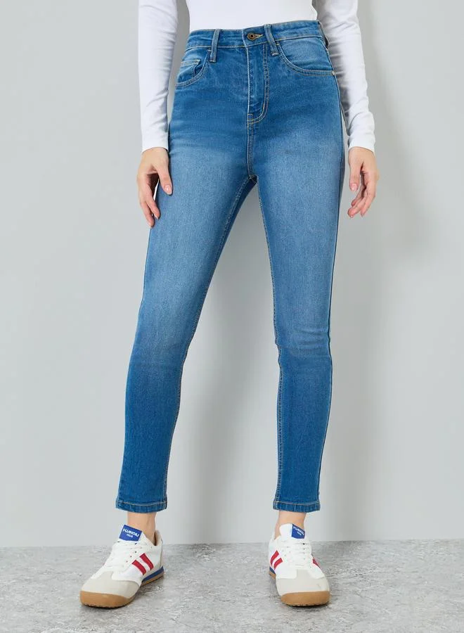 Styli Women Blue High Rise Skinny Jeans